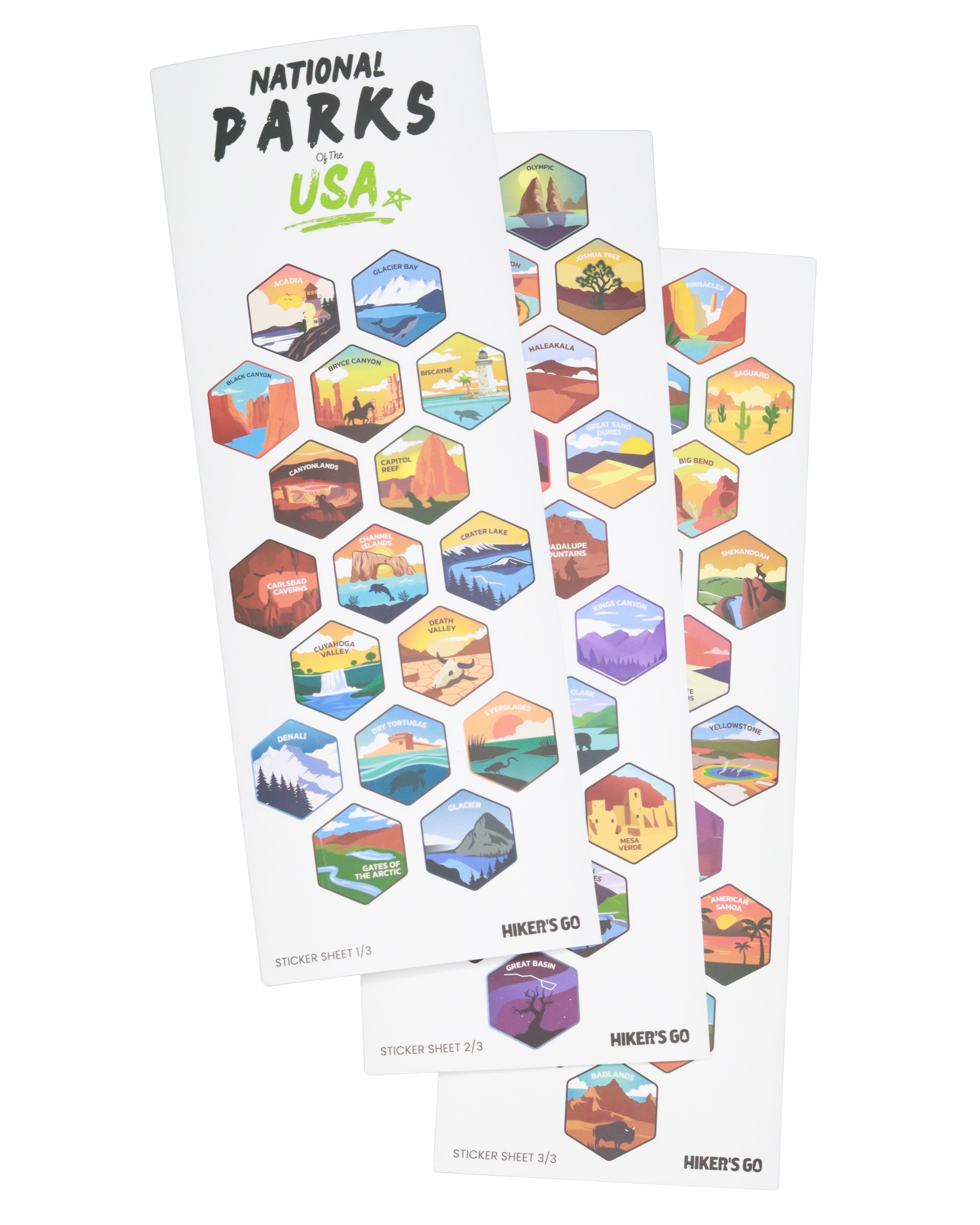 National Parks USA Stickers Pack – 63 Waterproof Adventure Stickers